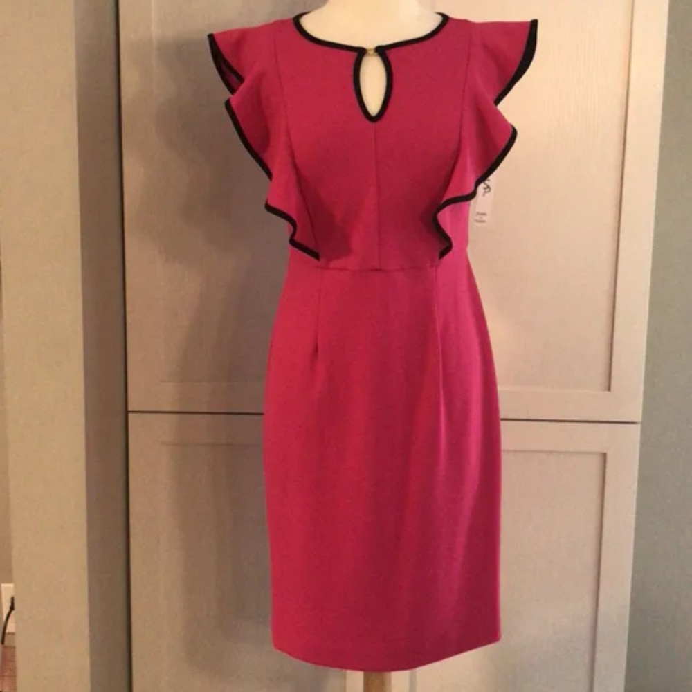 Fuchsia pink ruffle dress size 8
